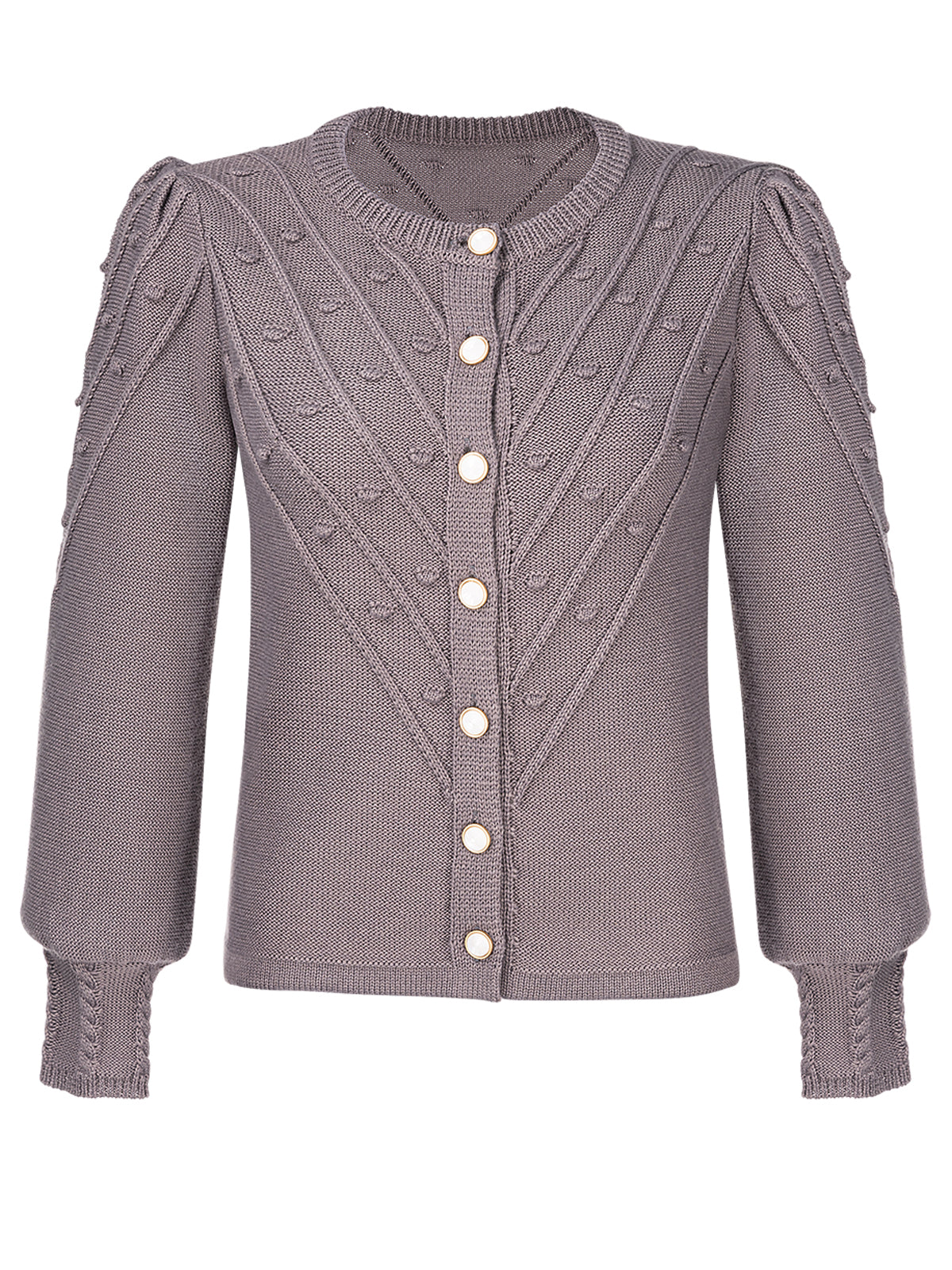 Trachtenstrick Strickjacke Renata Grey | Grau