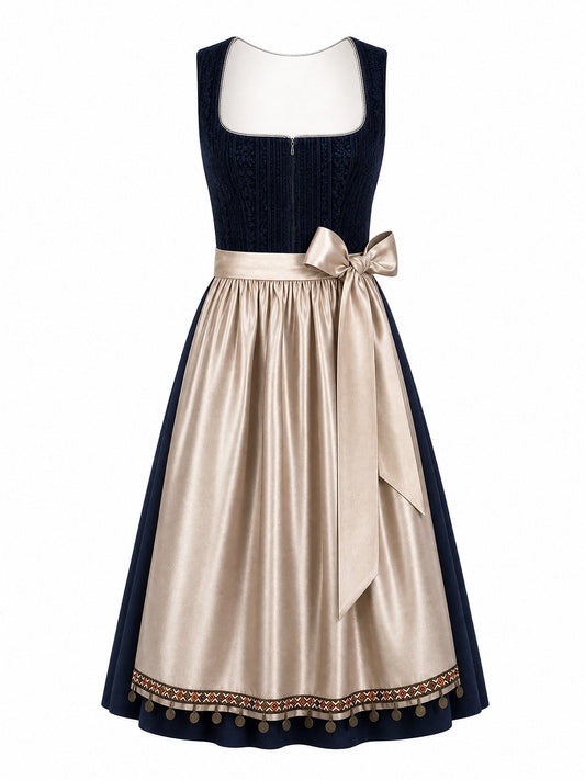 Dirndl Stella | Mitternachtsblau | Eckig