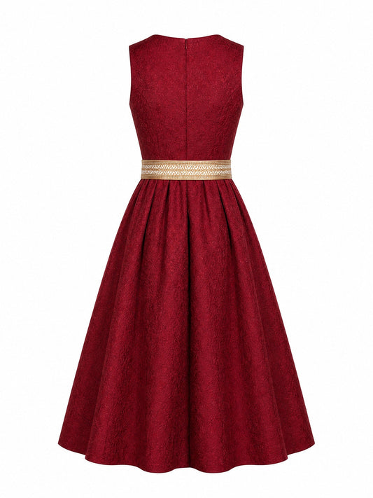 Dirndl Ilona | Cranberryrot | Eckig