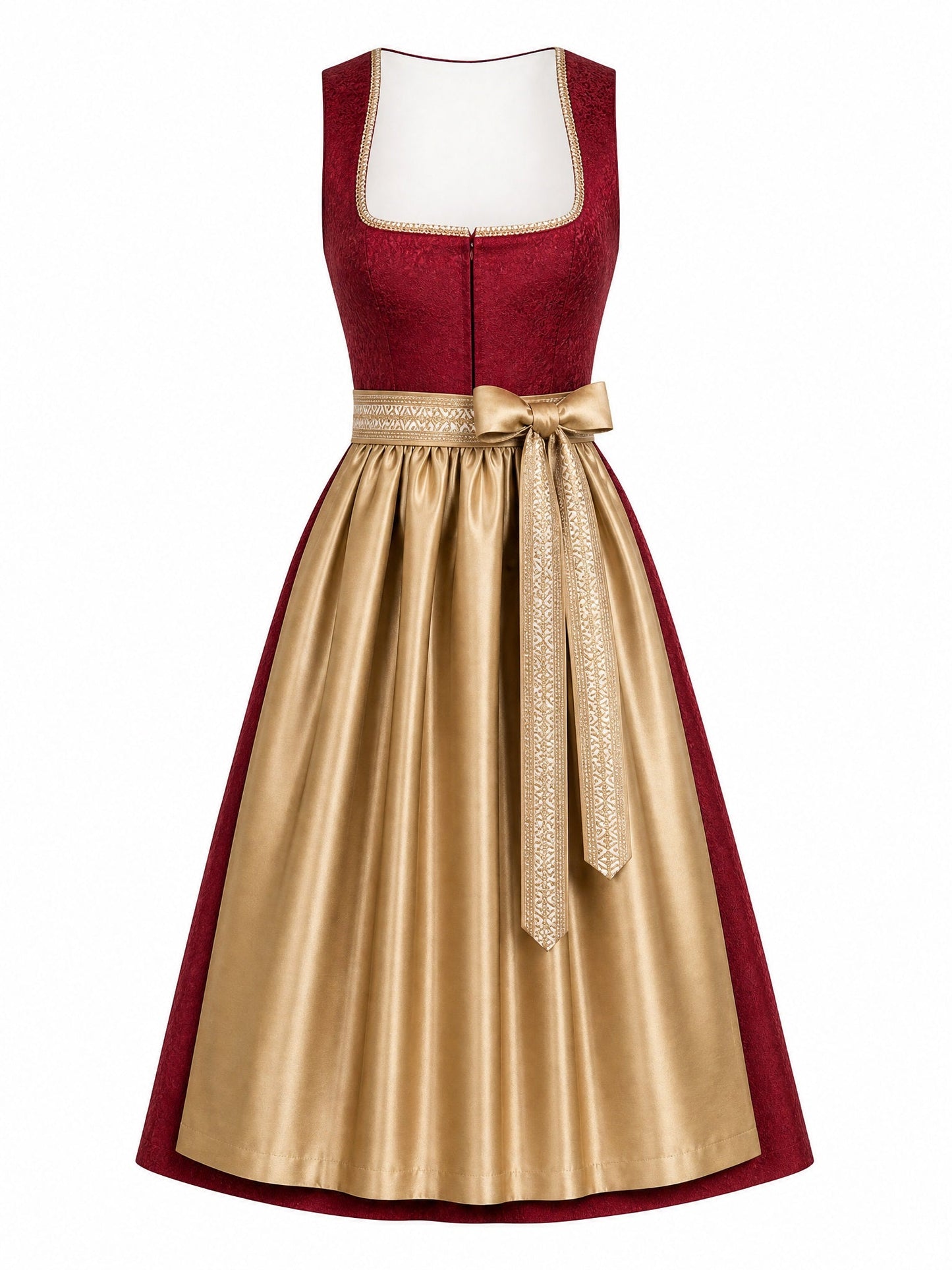Dirndl Ilona | Cranberryrot | Eckig